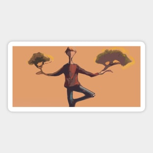 Tree Pose Cap Sticker